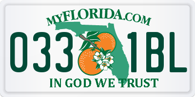 FL license plate 0331BL