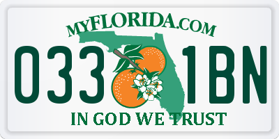 FL license plate 0331BN