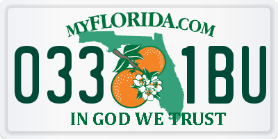 FL license plate 0331BU