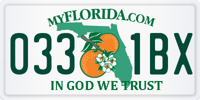 FL license plate 0331BX