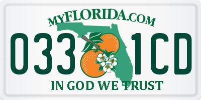 FL license plate 0331CD