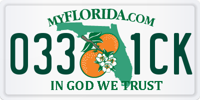 FL license plate 0331CK
