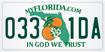 FL license plate 0331DA