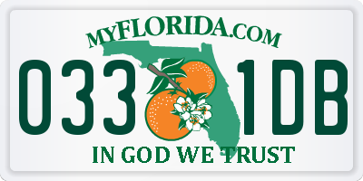 FL license plate 0331DB