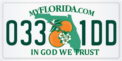 FL license plate 0331DD