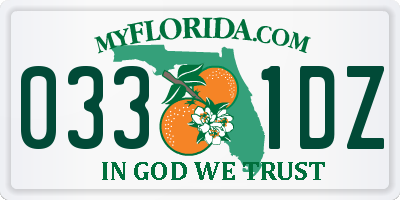 FL license plate 0331DZ
