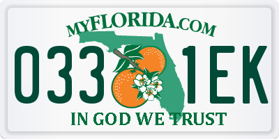 FL license plate 0331EK