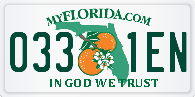 FL license plate 0331EN