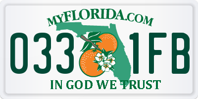 FL license plate 0331FB
