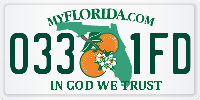 FL license plate 0331FD