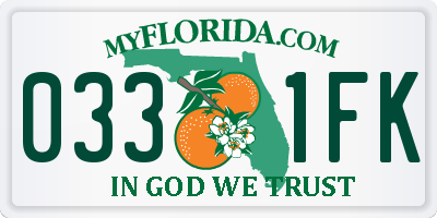 FL license plate 0331FK