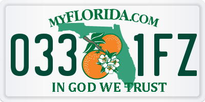 FL license plate 0331FZ