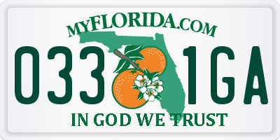 FL license plate 0331GA