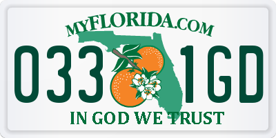 FL license plate 0331GD