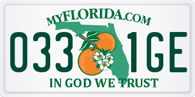 FL license plate 0331GE