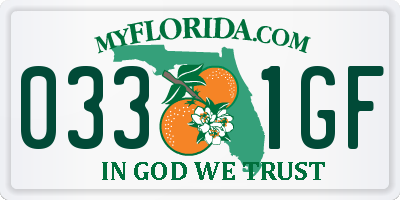 FL license plate 0331GF