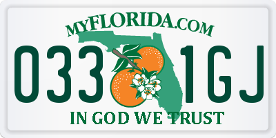 FL license plate 0331GJ