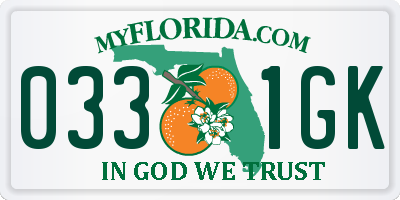 FL license plate 0331GK