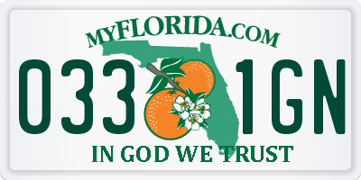 FL license plate 0331GN