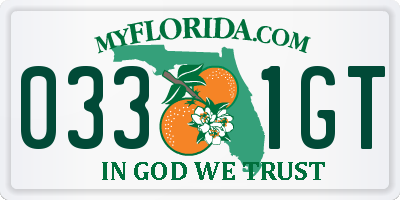 FL license plate 0331GT