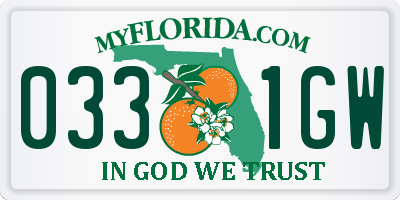 FL license plate 0331GW