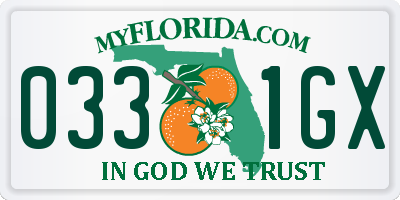 FL license plate 0331GX