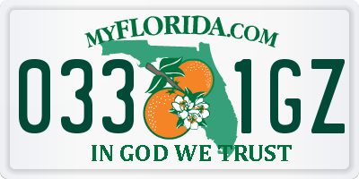 FL license plate 0331GZ