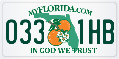 FL license plate 0331HB