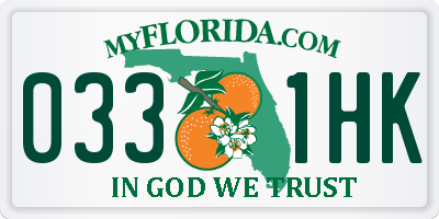 FL license plate 0331HK