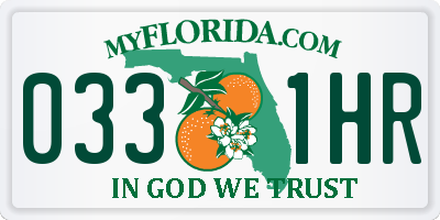 FL license plate 0331HR