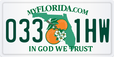 FL license plate 0331HW