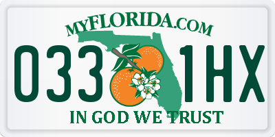 FL license plate 0331HX