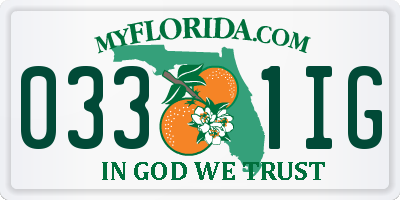 FL license plate 0331IG
