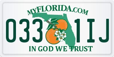 FL license plate 0331IJ
