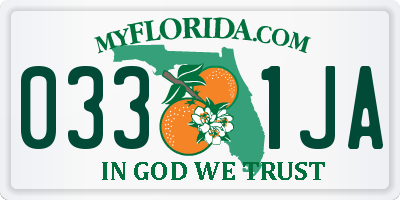 FL license plate 0331JA