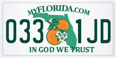 FL license plate 0331JD