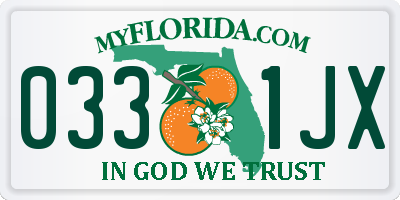 FL license plate 0331JX