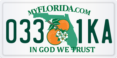 FL license plate 0331KA