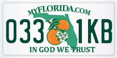 FL license plate 0331KB