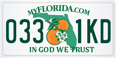 FL license plate 0331KD
