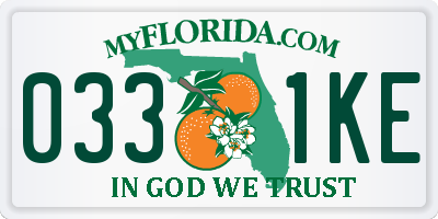 FL license plate 0331KE