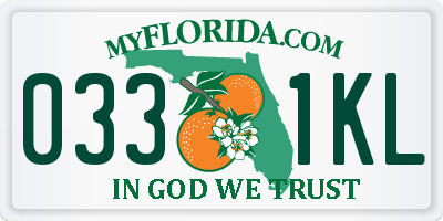 FL license plate 0331KL