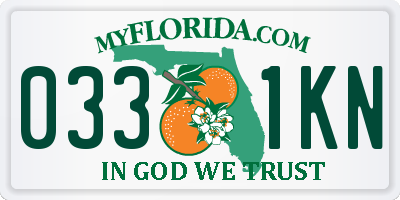 FL license plate 0331KN