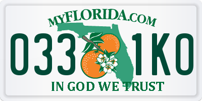 FL license plate 0331KO