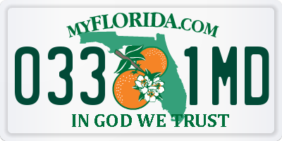 FL license plate 0331MD