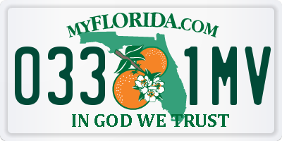 FL license plate 0331MV