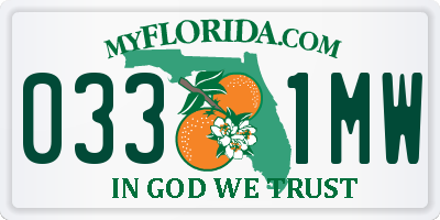 FL license plate 0331MW