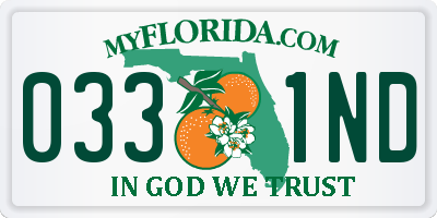 FL license plate 0331ND