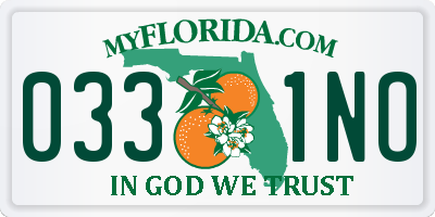 FL license plate 0331NO