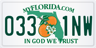 FL license plate 0331NW